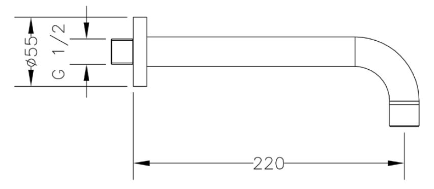 Излив для ванны Genebre Tau R22 (68912 45)